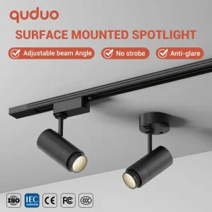 Anti Glare Design Commercial Hotel Office Home Adjustable Focus Ceiling Aluminum 10W 15W Rail System COB LED Track Light