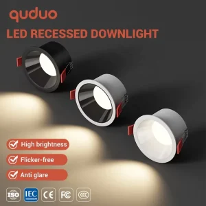 Anti Glare Design Three Colors Change Commercial Lighting Home Office Hotel Aluminum 7W Ceiling Recessed LED Down Light