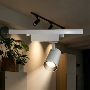 Anti Glare Flexible Track Light Adjustable Cylinder Spotlight for Showroom Cafe Retail Store Commercial Indoor Lamp