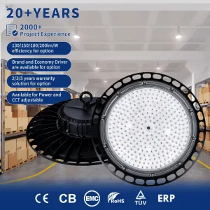 Anti Glare High-Efficiency Aluminum UFO High Bay Light 100W/150W/200W/300W Road for Warehouse Lighting