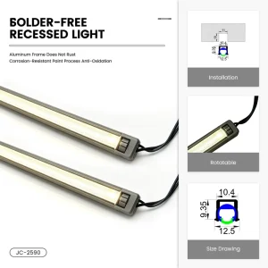 Anti Glare Matte Black Mesh Surface Linear LED Strip Lamp Aluminum Shell Built In Wired Connection Dimmable High Display Case