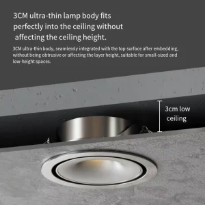 Anti Glare Recessed LED Ceiling Downlight Slim COB Panel Light Ultra Thin Anti Glare Ceiling Lamp