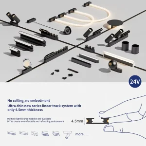 Anti-Glare Smart Tuya Ziggbe System Commercial Lighting 24v Ultra Slim Magnetic Led Track Light