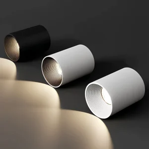 Anti Glare Surface Mounted LED Spotlight Black White Optional Aluminum Ceiling Light for Home Commercial Lighting