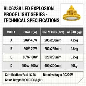 Anti-explosive IP66 LED Spotlight IECEx Standards Industrial Lighting Fixture Waterproof Work Light for Gas Station