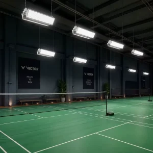 Anti glare Badminton Court Light Indoor Sports Hall Lighting Linear LED High Bay Sports Arena Project Contractor