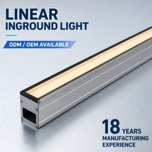 Anti glare Recessed Linear Inground Light 12W-36W IP67 for Commercial Plaza Walkway Lighting