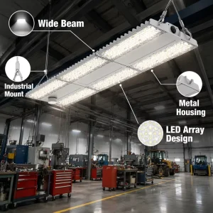 Anti-glare UGR16 600w High Lumen Industrial Shop Lighting LED Linear High Bay Light 3CCT UFO Led Highbay Light