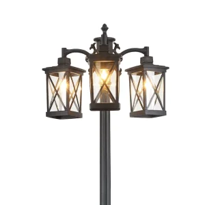 Antique Outdoor Waterproof Solar LED High Pole Landscape Street Light Park Villa Aluminum Lamp Poles for Garden