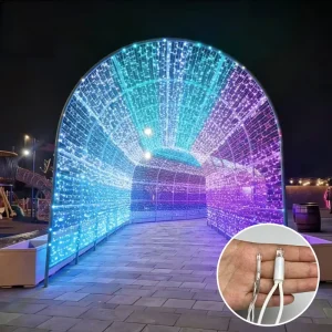 Arch Tunnel Aluminum Alloy Multi Color LED Holiday Decoration Lights for Christmas Street Fair Entrance Outdoor Market Pathway