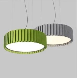 Architectural Acoustic LED Pendant Light 760mm Decorative Sound Absorbing Ceiling Lamp 60W Commercial Lighting Fixture