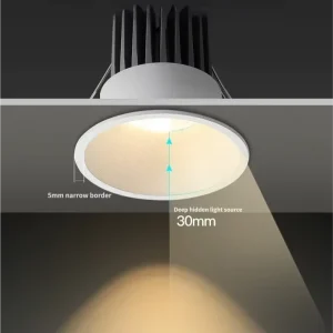 Architectural COB LED Spotlight Anti Glare Dark Light Recessed Ceiling Downlight Office Meeting Room Corridor Fixture 12W