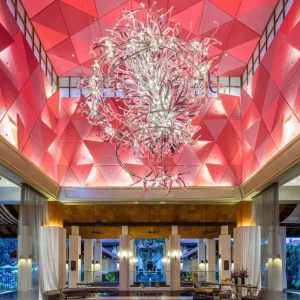 Architectural Glass Lattice Chandelier for Contemporary Luxury Homes