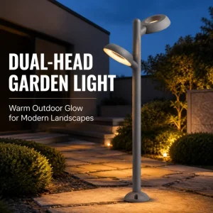 Architectural Hollow Ring LED Courtyard Light 24W 3000K AC85 260V Warm White IP65 Anti Rust Landscape Pole Lamp
