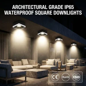 Architectural IP65 Waterproof Square Surface Mounted LED Downlight Modern Exterior Ceiling Spotlight Black White 10W 20W