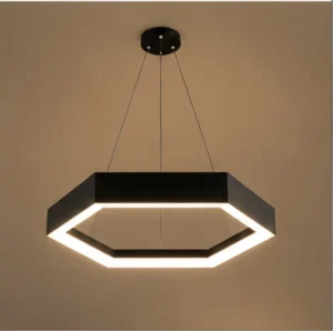 Architectural LED Hexagon Suspension Light for Commercial Interior Design