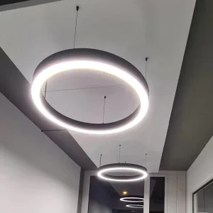Architectural LED Ring Light Circular Linear Lighting System Round Profile Chandelier