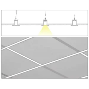Architectural Lighting LED Linear Recessed Light for Office TGRID Suspended Ceiling System for Ceiling Panel Customized