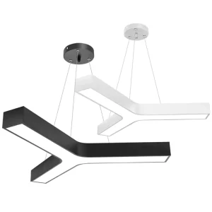 Architectural Linear Pendant Light 36W Blue Light Y Shape Ceiling LED Pendant Light for Trampoline Park Playground