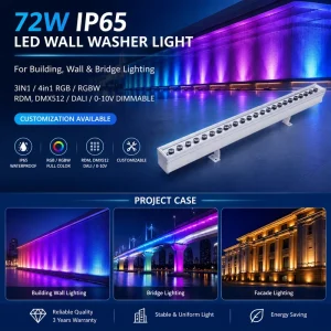 Architectural Outdoor Landscape Decorative Aluminum RGB RGBW IP65 DMX LED Wall Washer Light Epistar LEDs Adjustable Color Temp