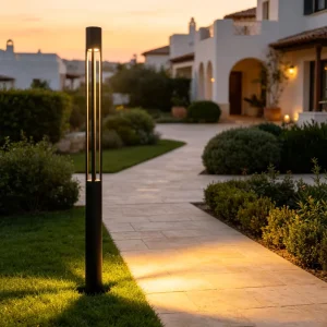 Architectural Round Garden Light Custom Height 3m 4m 5m Aluminum Landscape Pole Light LED