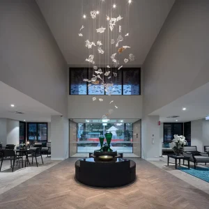 Art Decoration Custom Pendant Light Glass Small Leaves Glass Chandelier for Living Room Hotel Lobby