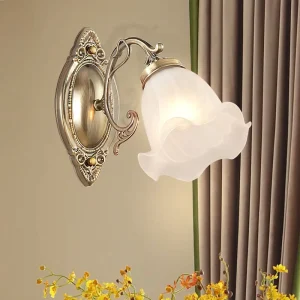 Art Glass Blower Flower Motif Wall Lamp Decoration Hotel Corridor Light Living Room Bedside Background Wall Lighting