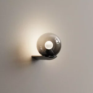 Artistic Ambient Lighting for Living Room Restaurant Minimalist Smoke Grey Globe Wall Lamp Modern Glass Ball LED Wall Sconce