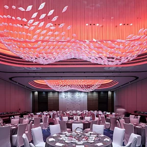 Artistic Glass Branch Chandelier Custom LED Fixture for Restaurant Decoration