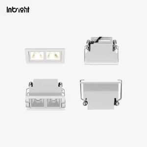 Asymmetrical Beam LED Downlight 6W 9W 15W 30W Linear Grille Recessed Light IP20 Safety Glass Anti Glare LED Downlight