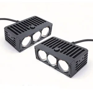 Auto Lighting System 80W 6500K 3 Lens LED Car Grille Lights Bi Led Projector Lens DC12V Car LED Grille Lights Lens