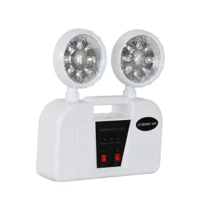 Automatic LED Emergency Light with Two Lamp Head Plastic Housing 9W White Color