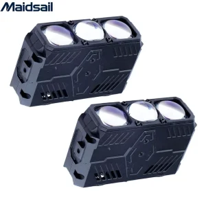 Automobile and Motorcycle Universal Three-Lens LED Spotlight 110W Solenoid Valve Far and Near Light LED Headlight Grille Light