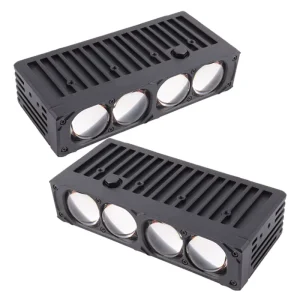 Automotive Grille Lights 4 Lens 100W 6500K Car Accessories Front LED Grill Light Biled Projector Lens