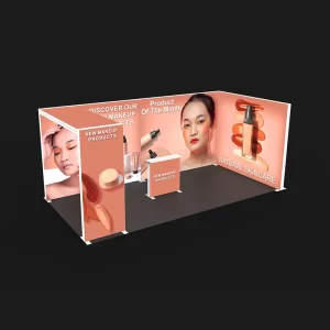Backlit 20ft SEG Modular Advertising Trade Show Exhibition Booth Led Light Box Display Stand Backdrop