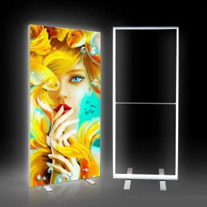 Backlit Double Sided Aluminum Poster Free Standing Fabric Frameless SEG LED Display Light Box Exhibition Booth Trade Show Display