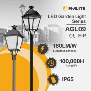 Balanced Glow IP66 IK08 Aluminum Powder Painting 100W AC Bollard SPD20KV for Garden Walkways LED Light