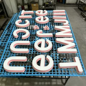 Barber Shop LED Letter Light Logo Design 3D Lighting Sign Outdoor Logo Signboard 3D Acrylic Sign Custom LED Sign for Business
