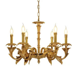 Baroque Luxury Decorative Pendant Lighting Living Room Restaurant Antique Brass Hanging Chandelier