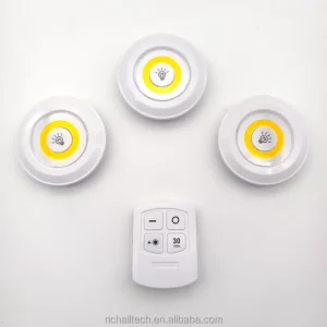 Battery Powered 4-Key IR Remote Control for Stairs Kitchen Wardrobe Cupboard Closet 3W LED COB Night Light Dimmable Lamp
