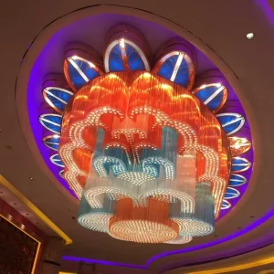 Beautiful Hotel Lighting Long Pendant Lighting Crystal Ceiling Light Chandelier