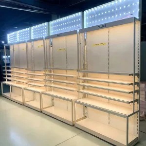 Beauty Store Fixture Custom LED Lighted Skincare Display Cabinet with Logo & Storage for High End Retail