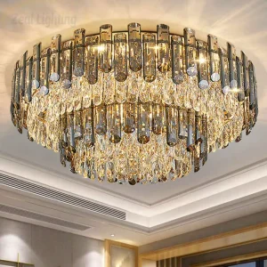 Bedroom Crystal Ball Ceiling Lamp Decoration K9 Crystals Round Chandelier Ceiling Light for Living Room