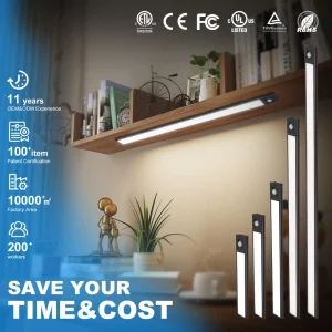 Bedroom Wall Mounted Motion Sensor Magnet Cabinet Light 3CCT Night Lamp Battery Power Cabinet LED Light for Indoor Lighting