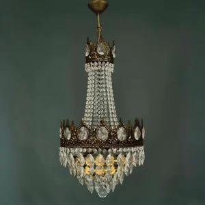 Bespoke Islamic Crystal Hanging Light for High Ceiling Majlis Design