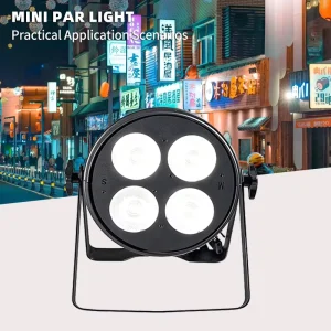 Bi Color 4x25W COB LED Par Light 2800K 5600K Warm White 200W Mini Aluminum Par Can for Theater Studio Church Stage Lighting