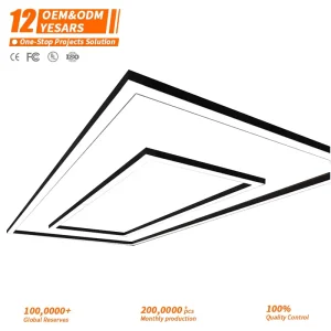 Black Aluminum LED Linear Light Gym Office Workshop Warehouse Pendant Light Emitting Diodes LED Linear Lamp