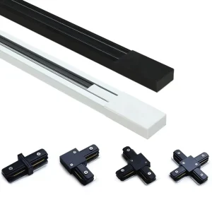 Black Color 2 Wire Led Rail Embedded Track Aluminum 1M 2M 3M Magnetic Track System