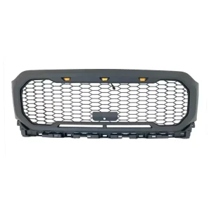 Black Front Honeycomb Bumper Grille Grill For F 150 F150 With LED Light