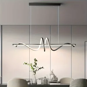 Black Hanging Lamps Fixture Suspended Linear Led Ceiling Home Decor Modern Chandeliers Pendant Light for Kitchen Island